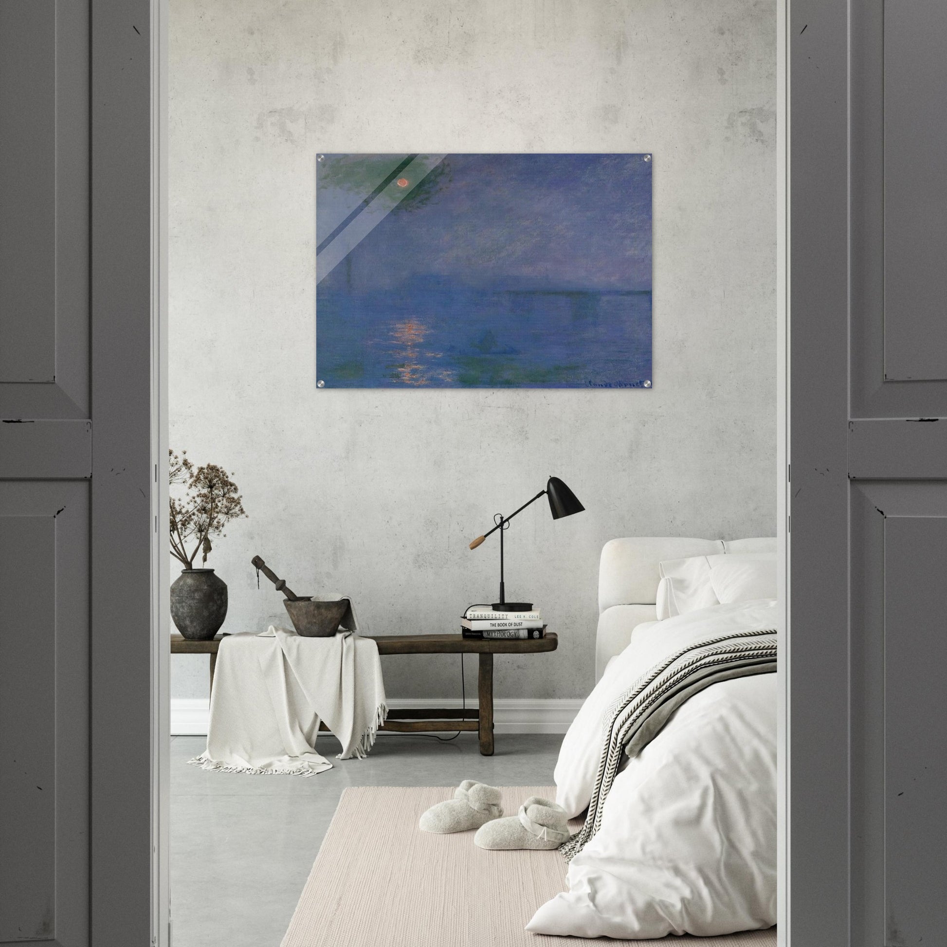 Charing Cross Bridge, Fog on the Themes - claude monet Acrylic Print - 70x100 cm / 28x40″ inches | claude monet Wall Art | claude monet Prints
