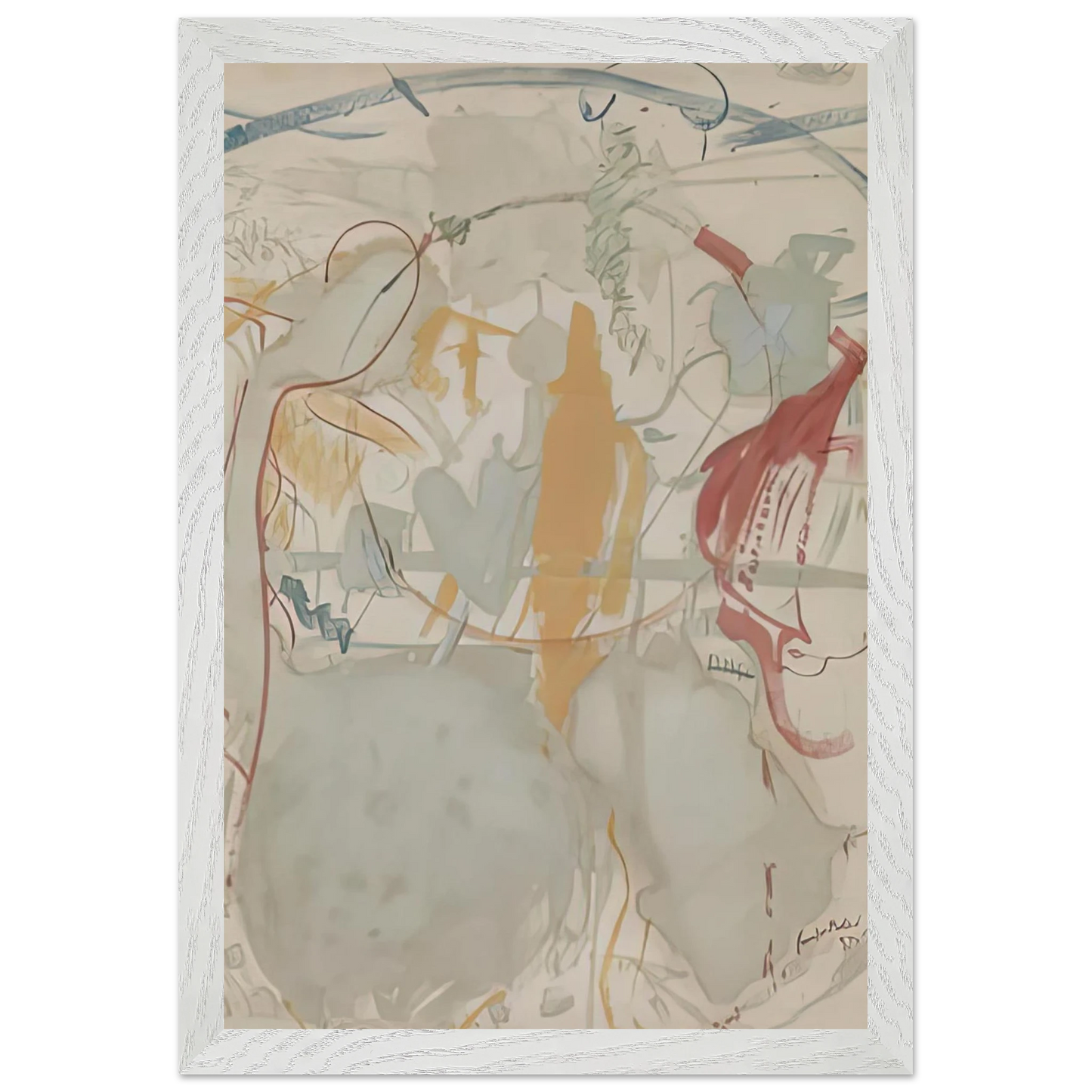 Helen Frankenthaler - Seven Types of Ambiguity, 1957- Wall Art - 21x29.7 cm / 8x12" - Premium Wooden Framed Poster With Fine Art Paper - White frame