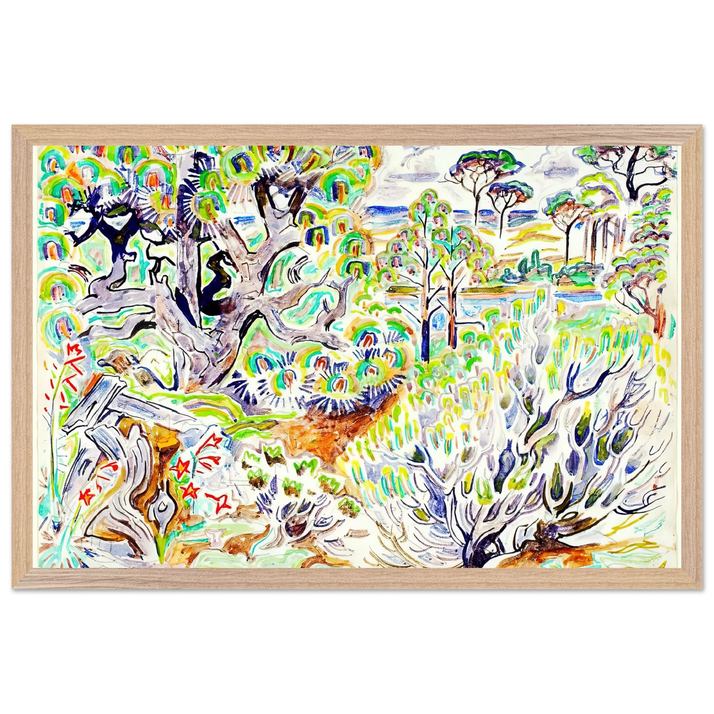 Walter Inglis Anderson - Walter Anderson Wall art - 60x80 cm / 24x32 Inches - Premium Wooden Framed Poster With Fine Art Paper - White frame