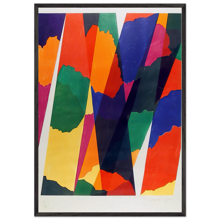 Wait - Untitled XIX - 1968 - Piero Dorazio 70x100 cm / 28x40 inches Framed Art Print – Black Wooden Frame