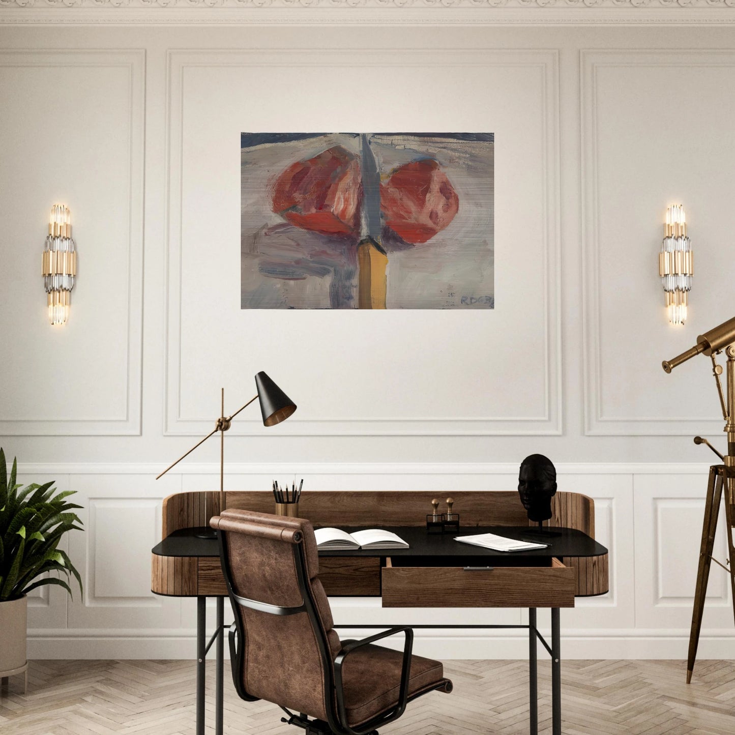 Tomato and Knife - Richard Diebenkorn Brushed Aluminum Print - 70x100 cm / 28x40 inches | Richard Diebenkorn Aluminum Print | Richard Diebenkorn Prints