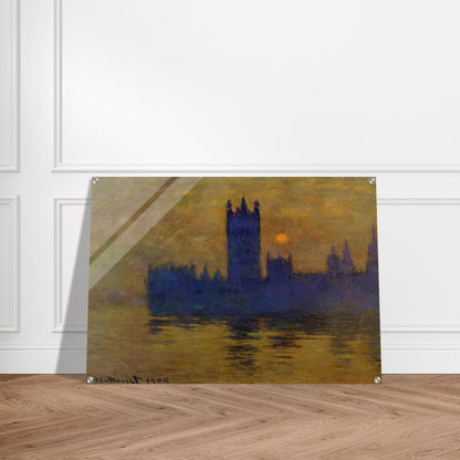 Houses of Parliament, Sunset 02 - claude monet Acrylic Print - 70x100 cm / 28x40″ inches