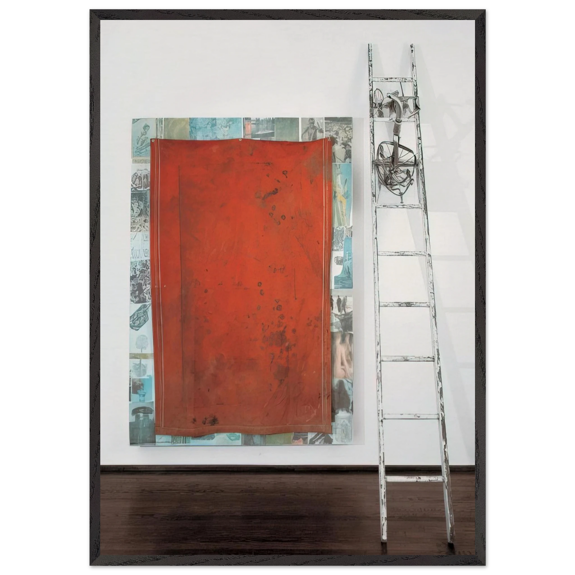 MANGO ICE CAVE SCALE 1977 - Robert Rauschenberg Framed Art Print – Black Wooden Frame - Default Title - -Framed Art Print