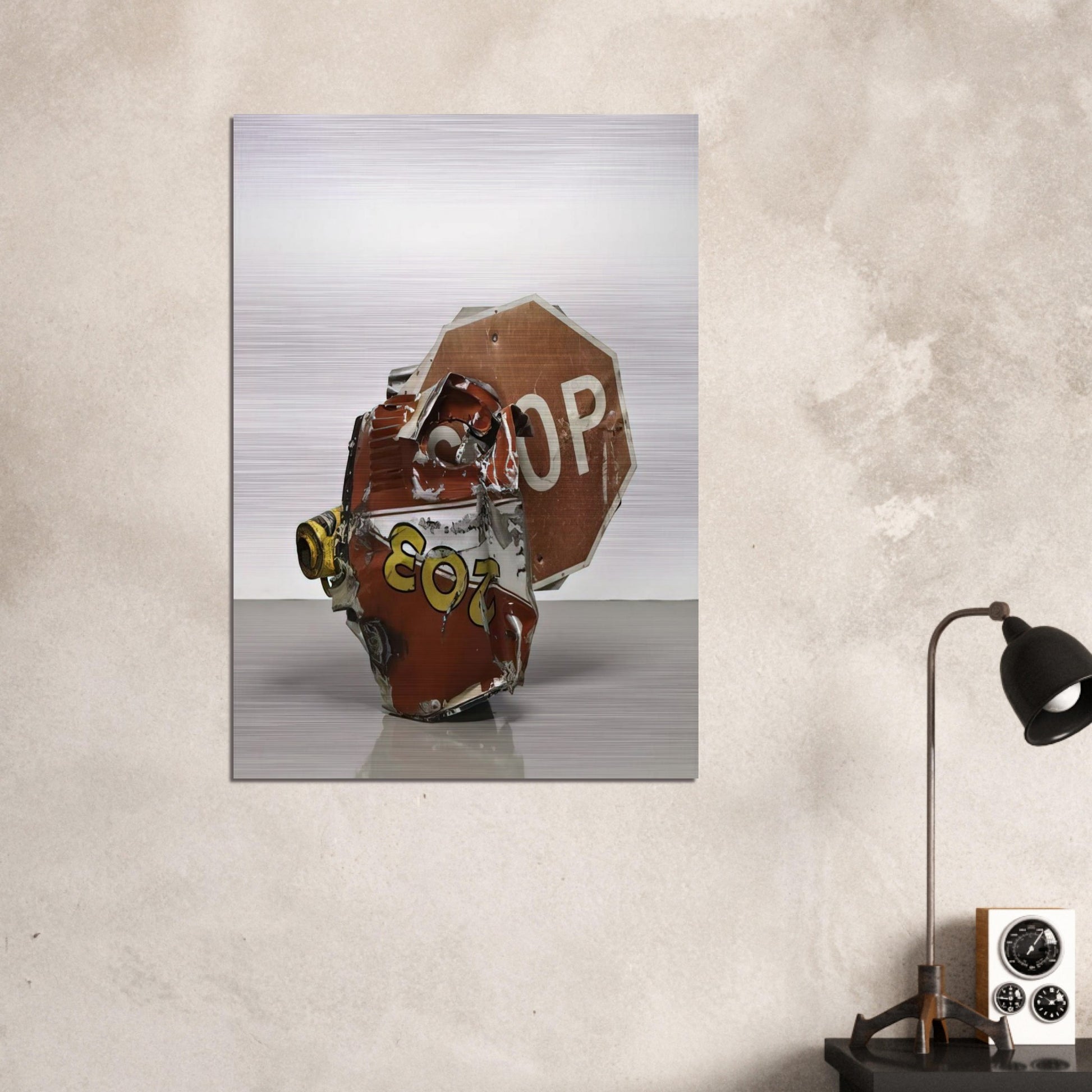 STOP SIDE EARLY WINTER GLUT 1987 - Robert Rauschenberg Brushed Aluminum Print - 70x100 cm / 28x40 inches | Robert Rauschenberg Aluminum Print | Robert Rauschenberg Prints