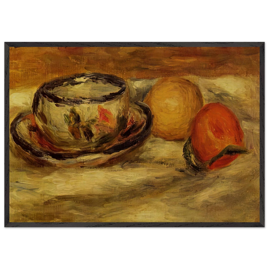 Cup Lemon and Tomato - Pierre-Auguste Renoir 70x100 cm / 28x40 inches Framed Art Print – Black Wooden Frame