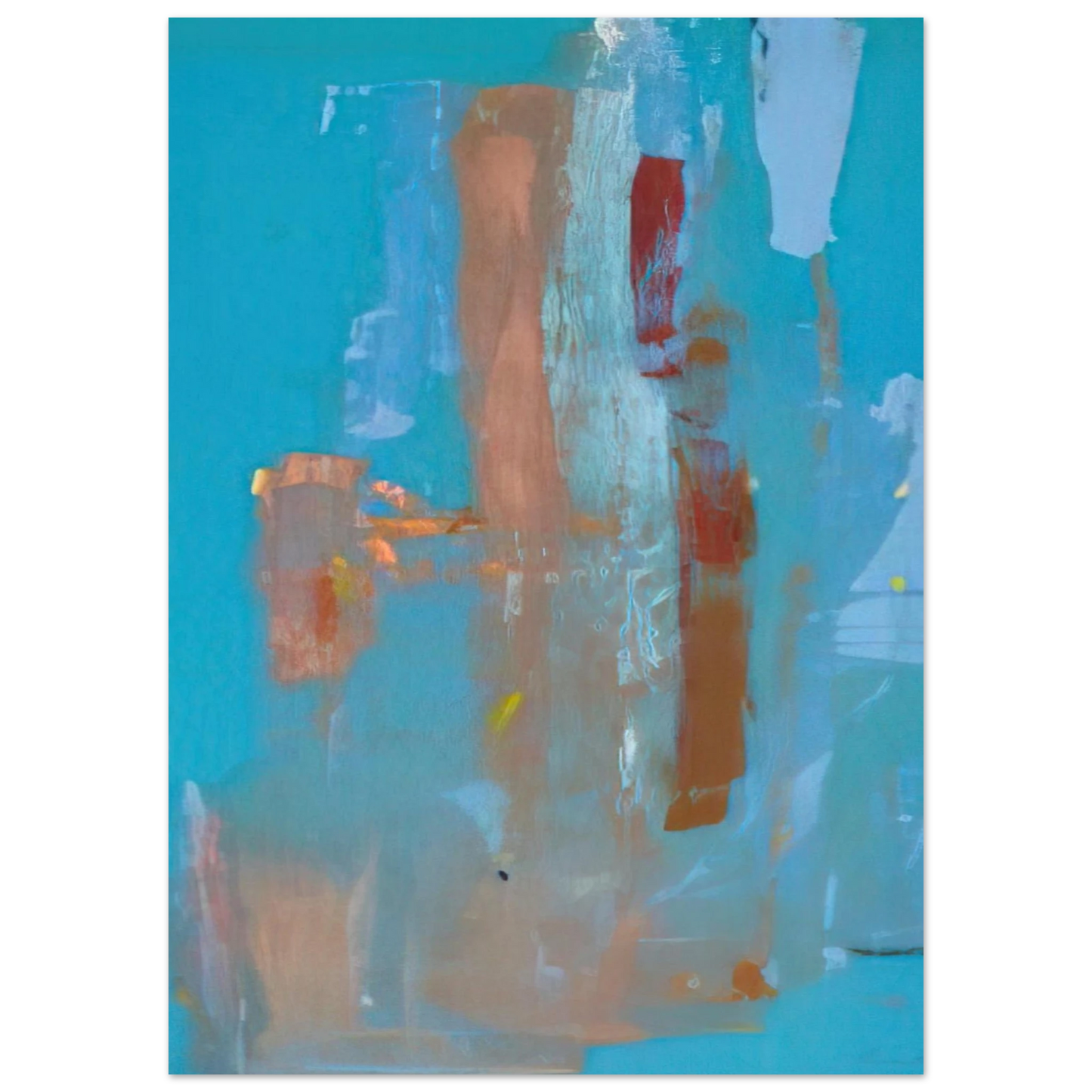 Helen Frankenthaler - In on Blue - 1976 Wall art - 20x25 cm / 8x10 inches - Premium Wooden Framed Poster With Fine Art Paper - White frame