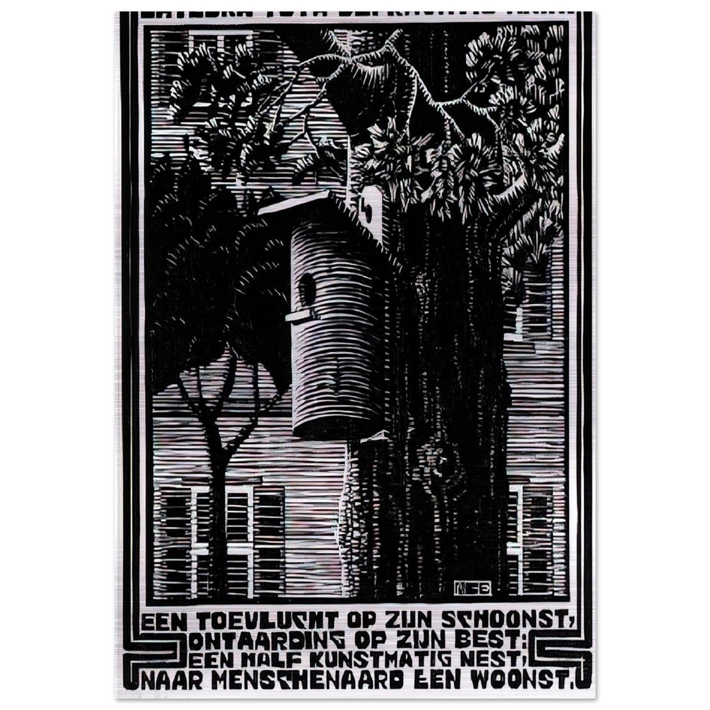 EMBLEMATA RETREAT - MC Escher Brushed Aluminum Print - 70x100 cm / 28x40 inches | MC Escher Aluminum Print | MC Escher Prints