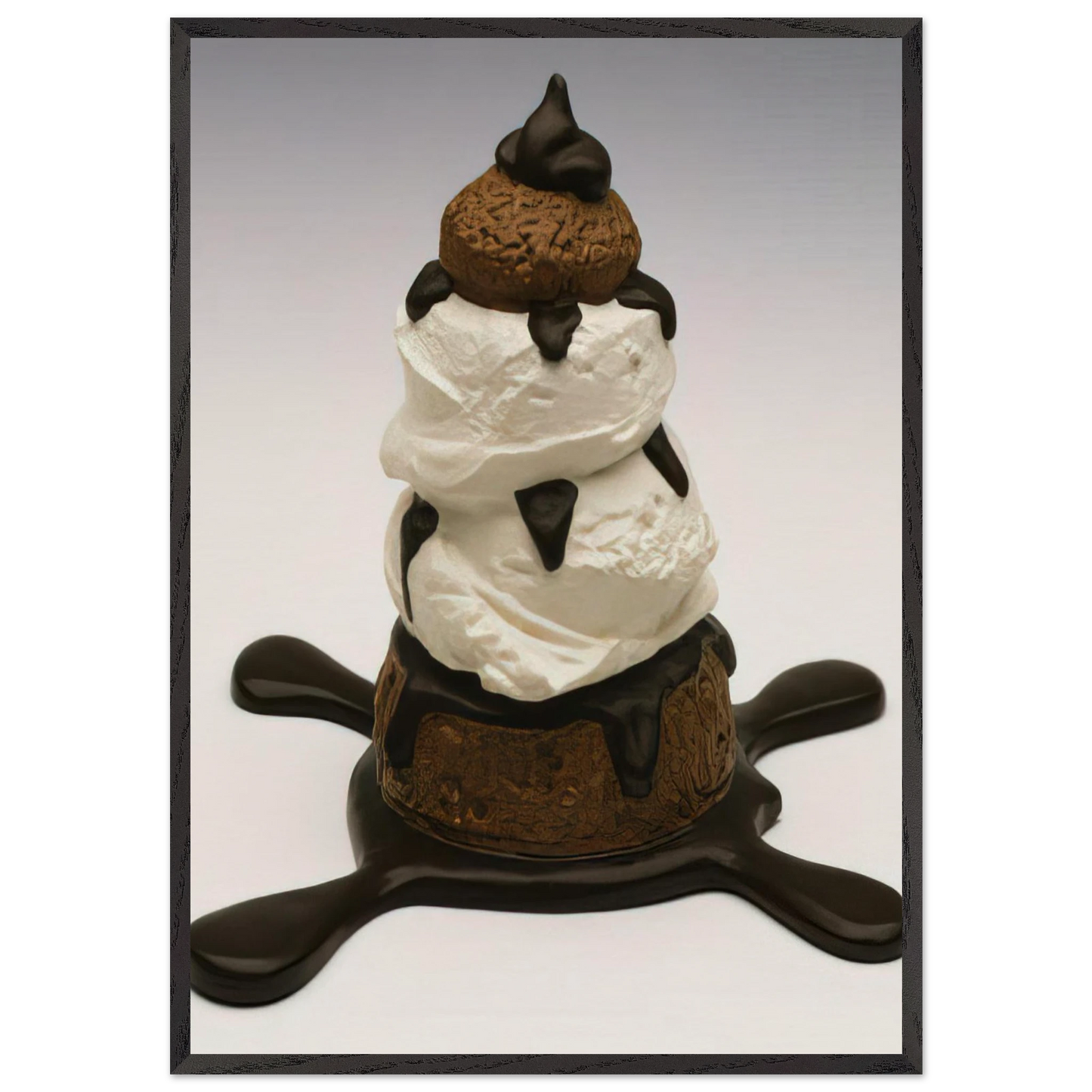 PROFITEROLE 1990 - Claes Oldenburg Framed Art Print – Black Wooden Frame - Default Title - -Framed Art Print