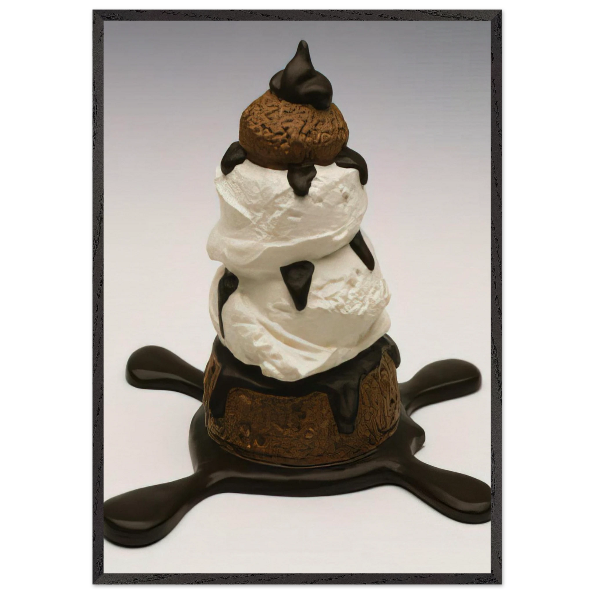 PROFITEROLE 1990 - Claes Oldenburg Framed Art Print – Black Wooden Frame - Default Title - -Framed Art Print