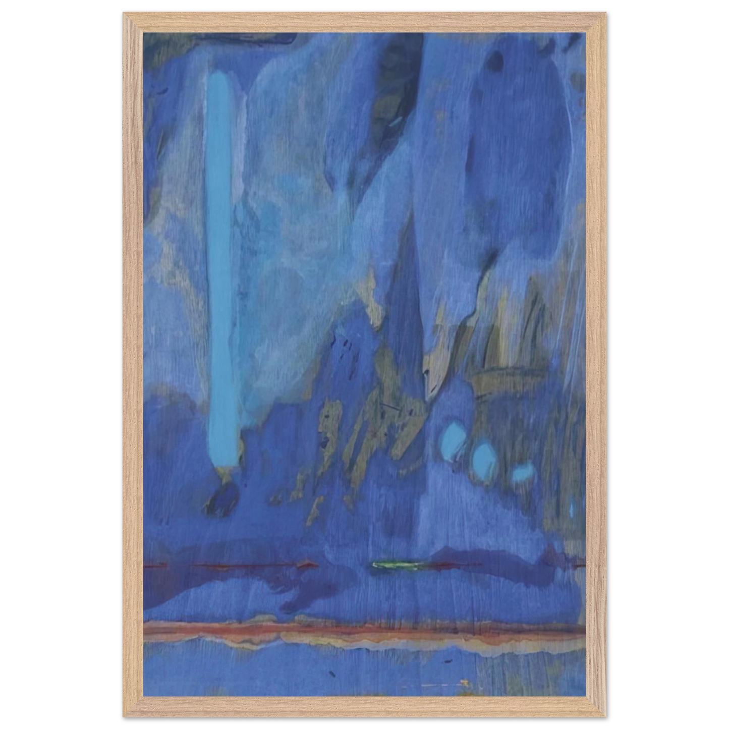 Helen Frankenthaler - Tales of Genji III - 1998 Wall art - 70x70 cm / 28x28 inches - Premium Wooden Framed Poster With Fine Art Paper - White frame