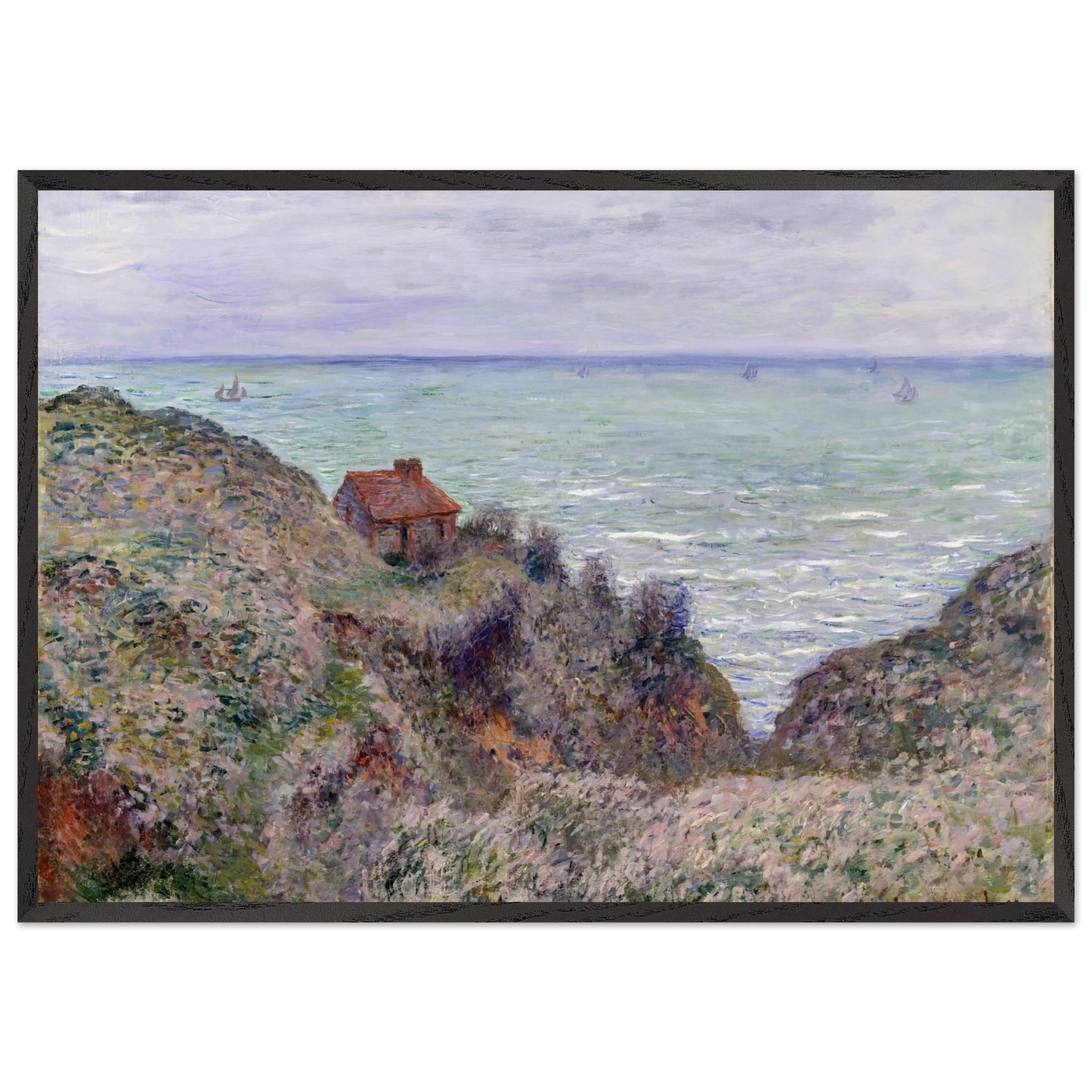 Customs House - claude monet Framed Art Print – Black Wooden Frame - Default Title - -Framed Art Print