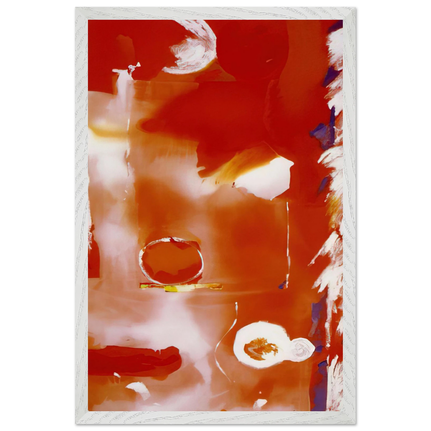 Helen Frankenthaler - Seeing the Moon on a Hot Summer Day - 1987 Wall art - A2 (42 x 59.4  cm) - Premium Wooden Framed Poster With Fine Art Paper - Black frame