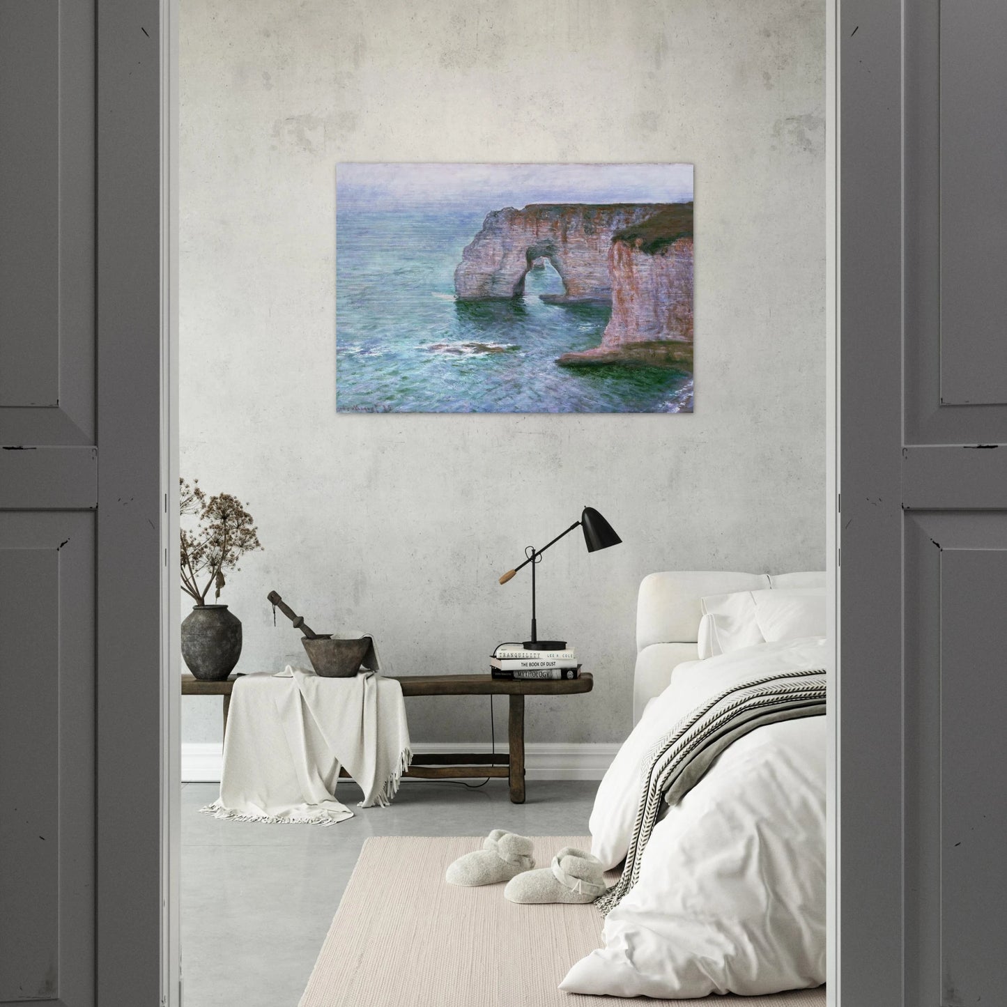 The Manneport Seen from the East - claude monet Brushed Aluminum Print - 70x100 cm / 28x40 inches | claude monet Aluminum Print | claude monet Prints
