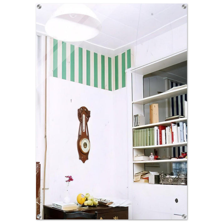 Papiers collés blanc et vert - 1969 - Daniel Buren Acrylic Print - 70x100 cm / 28x40″ inches | Daniel Buren Wall Art | Daniel Buren Prints