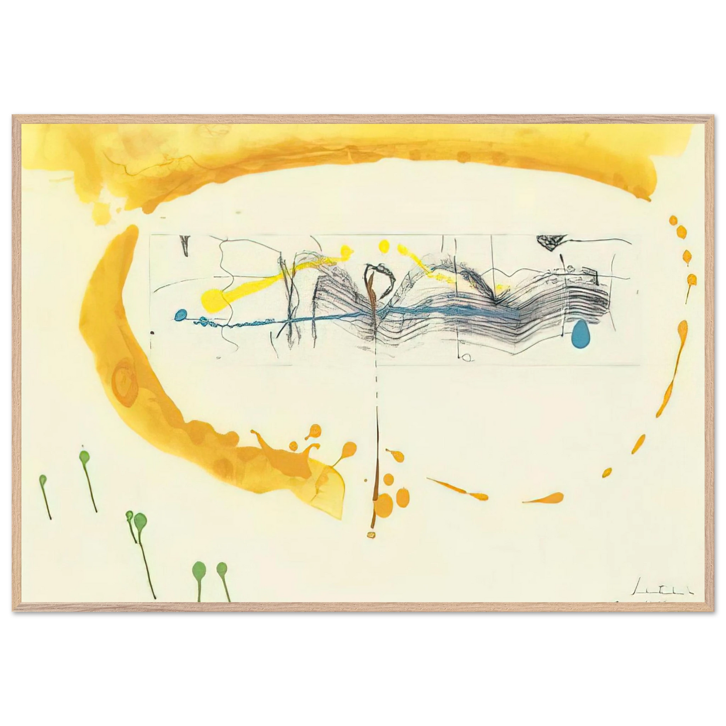 Helen Frankenthaler - Making Music - 2000 Wall art - 45x60 cm / 18x24 inches - Premium Wooden Framed Poster With Fine Art Paper - White frame