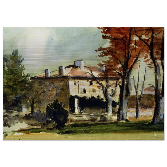 The Manor House at Jas de Bouffan - Paul Cézanne Brushed Aluminum Print - 70x100 cm / 28x40 inches | Paul Cézanne Aluminum Print | Paul Cézanne Prints