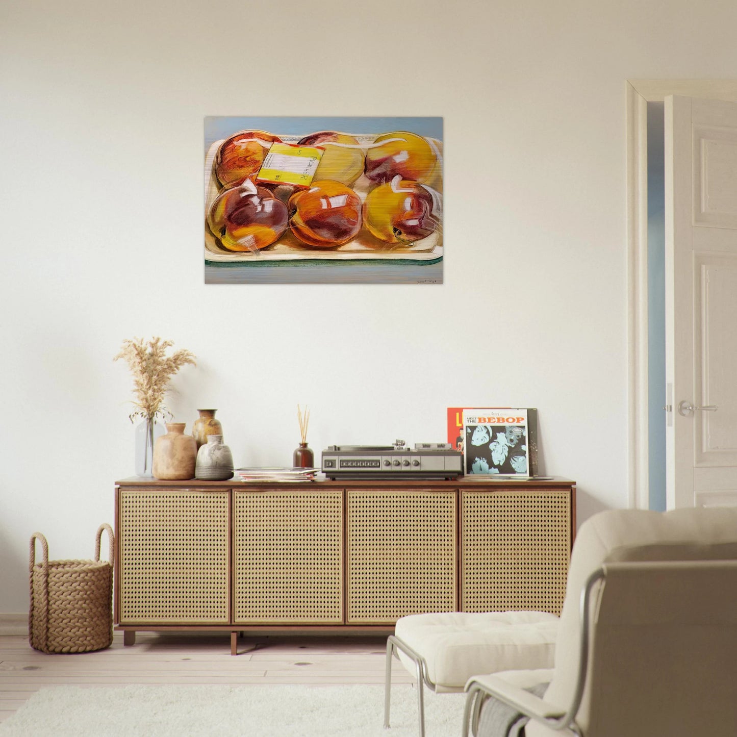 PEACHES 1971 - Janet Fish Brushed Aluminum Print - 70x100 cm / 28x40 inches | Janet Fish Aluminum Print | Janet Fish Prints