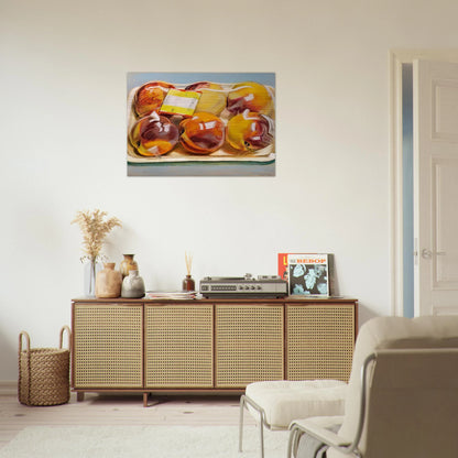 PEACHES 1971 - Janet Fish Brushed Aluminum Print - 70x100 cm / 28x40 inches | Janet Fish Aluminum Print | Janet Fish Prints