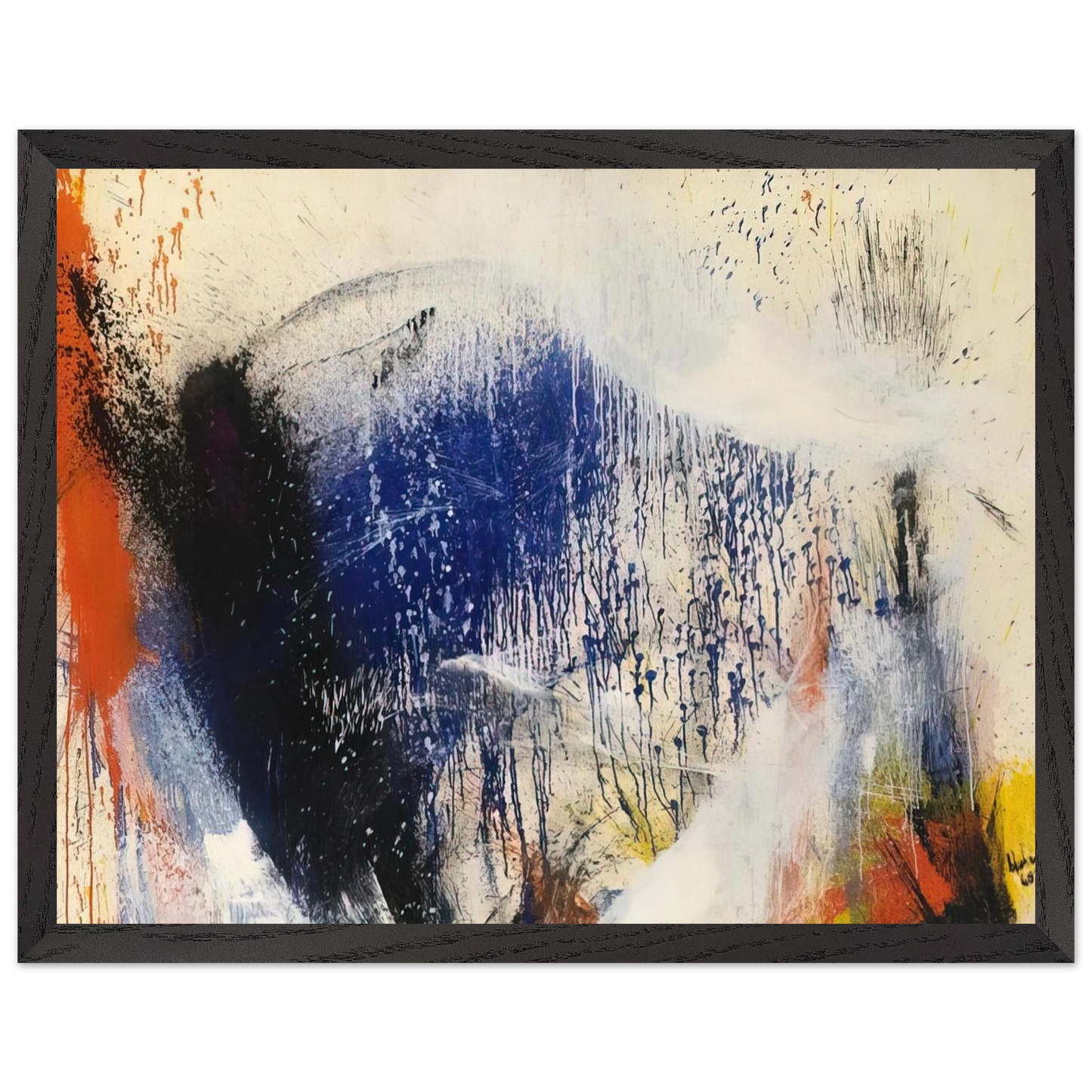 Helen Frankenthaler - Untitled - 1960 Wall art - 27x35 cm / 11x14 inches - Premium Wooden Framed Poster With Fine Art Paper - White frame