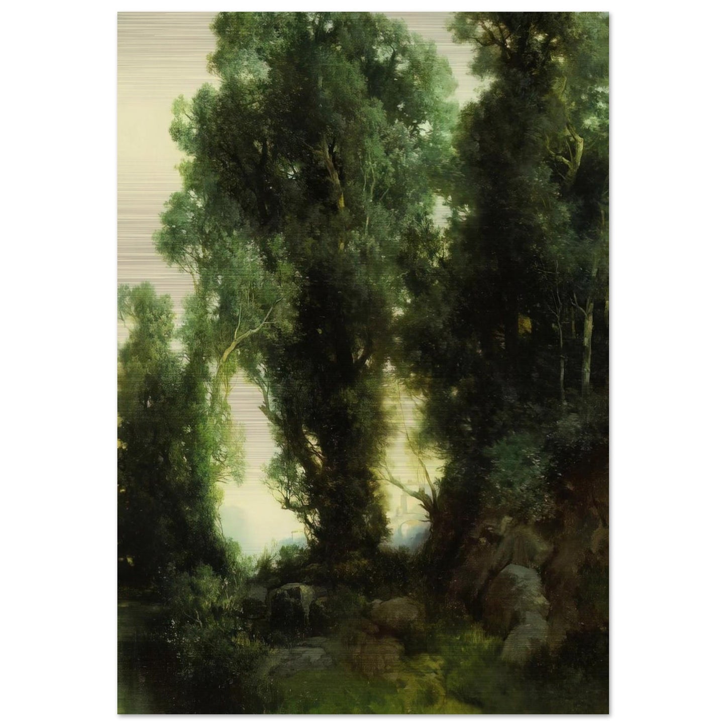 The Bathing Hole - Thomas Moran Brushed Aluminum Print - 70x100 cm / 28x40 inches | Thomas Moran Aluminum Print | Thomas Moran Prints