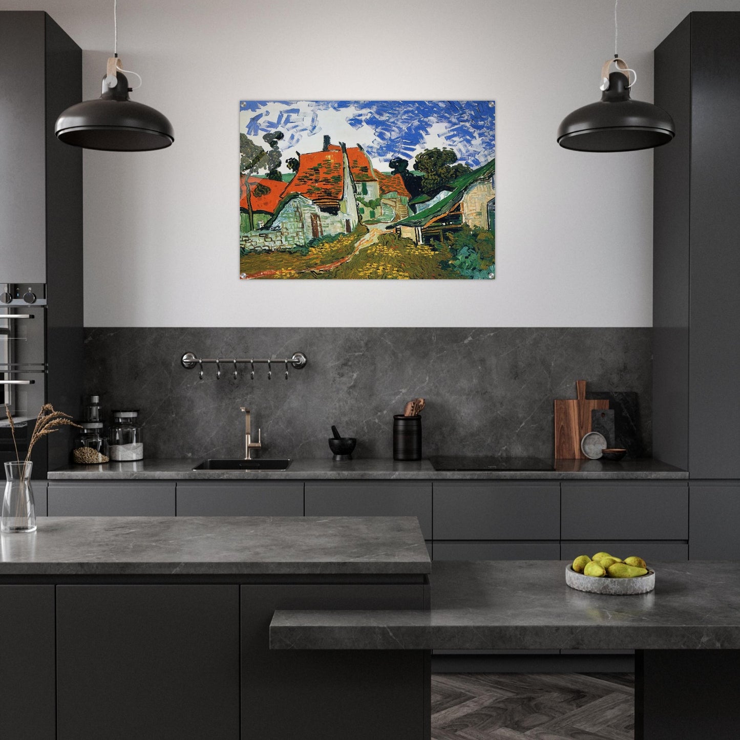 Street in Auvers-sur-Oise - Vincent van Gogh Acrylic Print - 70x100 cm / 28x40″ inches