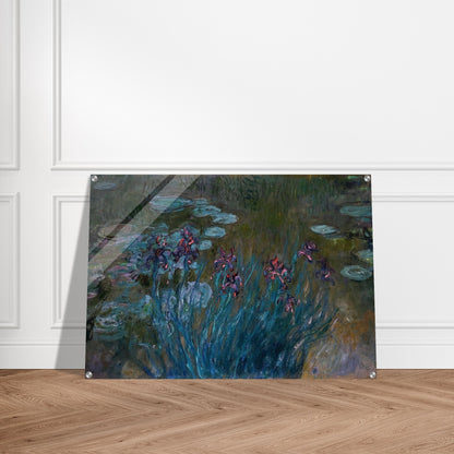 Irises and Water-Lilies - claude monet Acrylic Print - 70x100 cm / 28x40″ inches | claude monet Wall Art | claude monet Prints