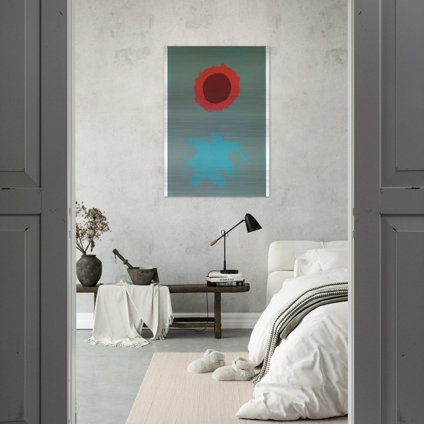 Chrome Green - 1972 - Adolph Gottlieb Brushed Aluminum Print - 70x100 cm / 28x40 inches | Adolph Gottlieb Aluminum Print | Adolph Gottlieb Prints