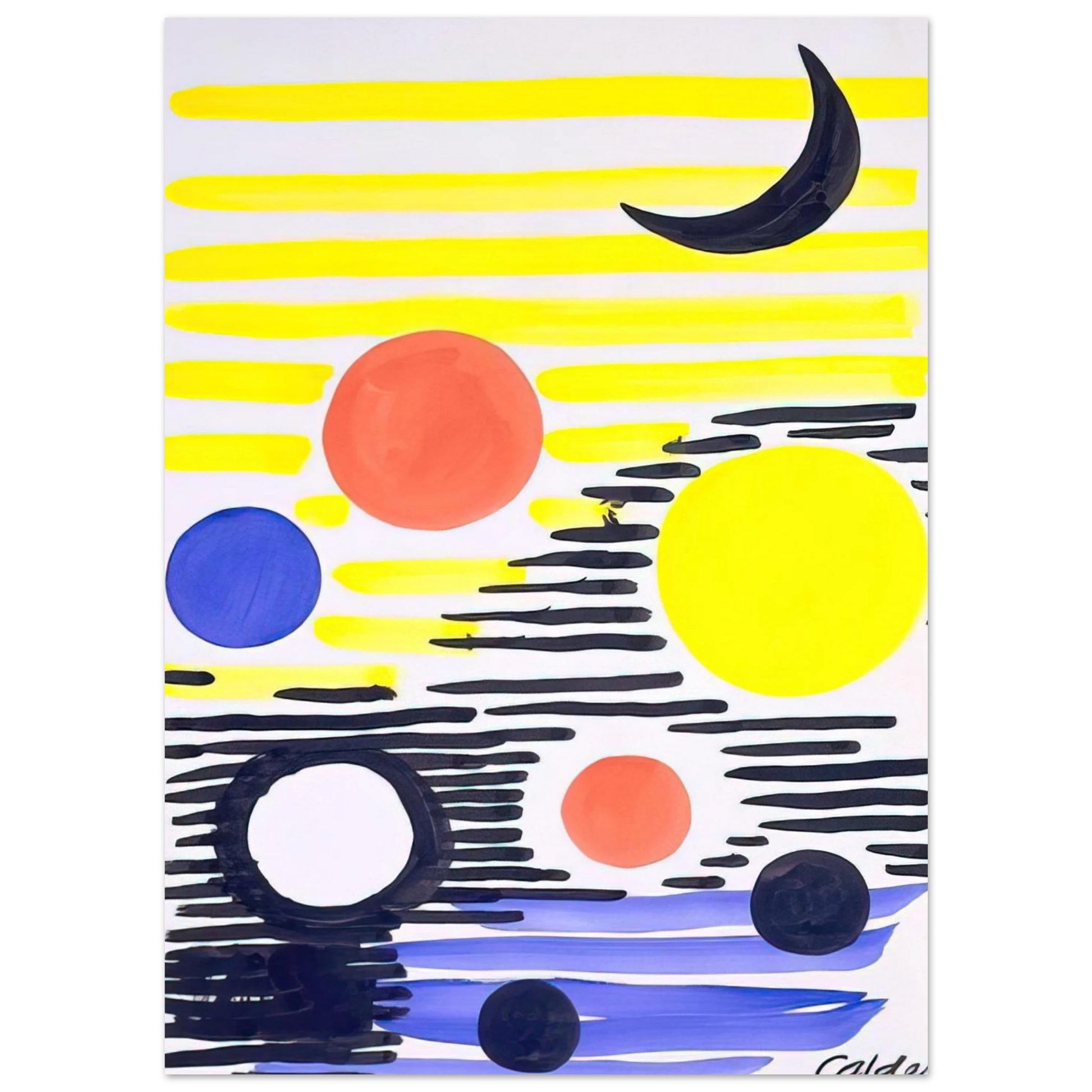 Alexander Calder - 7 CIRCLES ABSTRACT 1966 Fine Art Poster - 40x60 cm / 16x24 inches