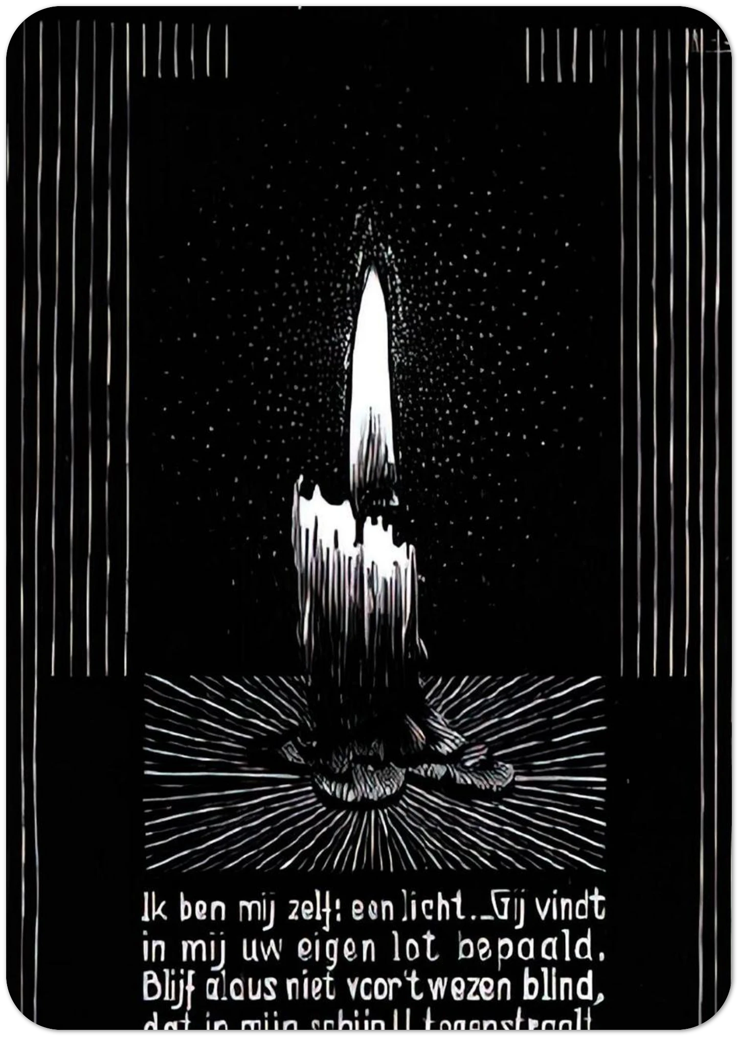 EMBLEMATA CANDLE FLAME By MC Escher Pack of 10 Post Cards | MC Escher Post Cards | A6 (10.5 x 14.8 cm) - 4.1 x 5.8 inches