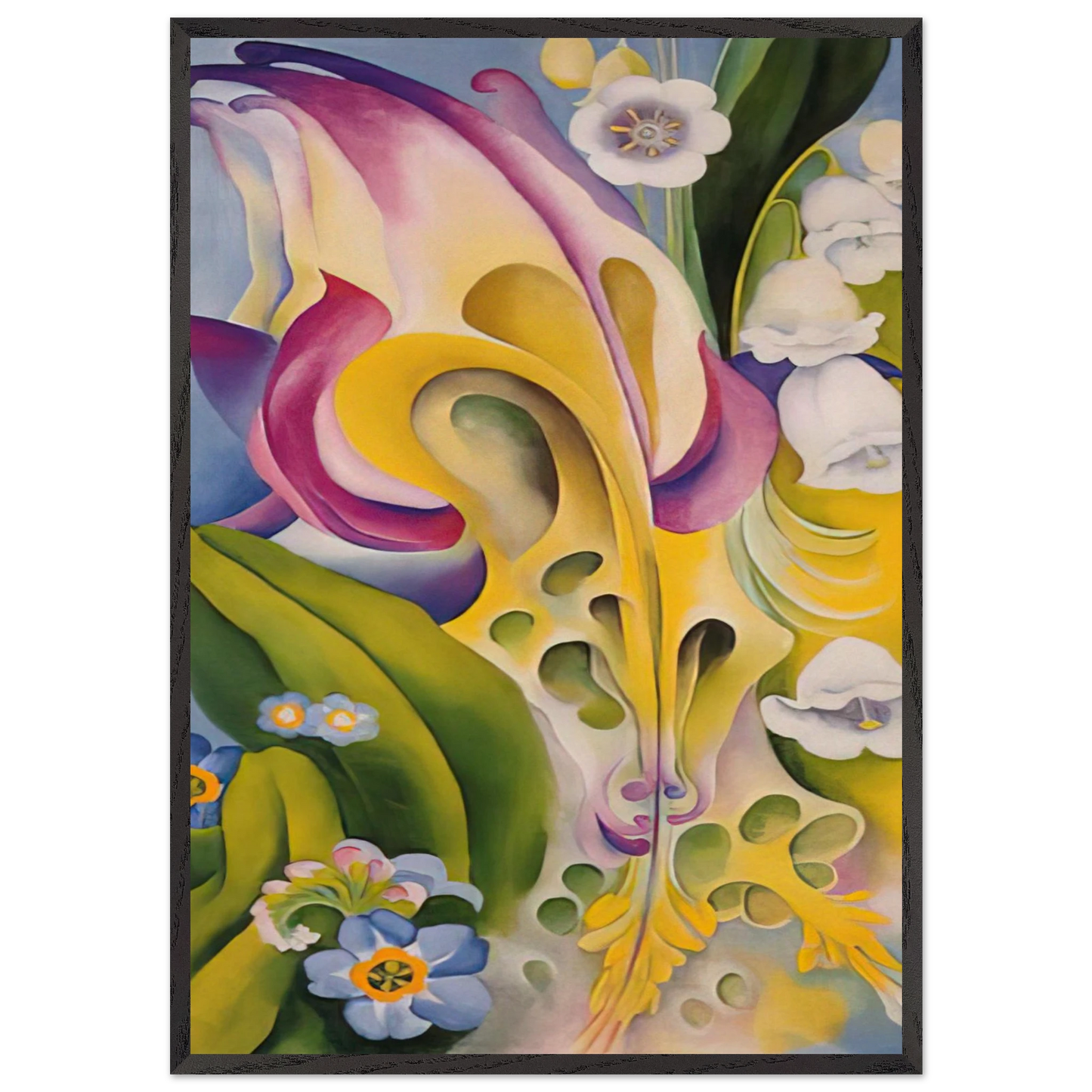 From the Old Garden No 2 - Georgia OKeeffe 70x100 cm / 28x40 inches Framed Art Print – Black Wooden Frame
