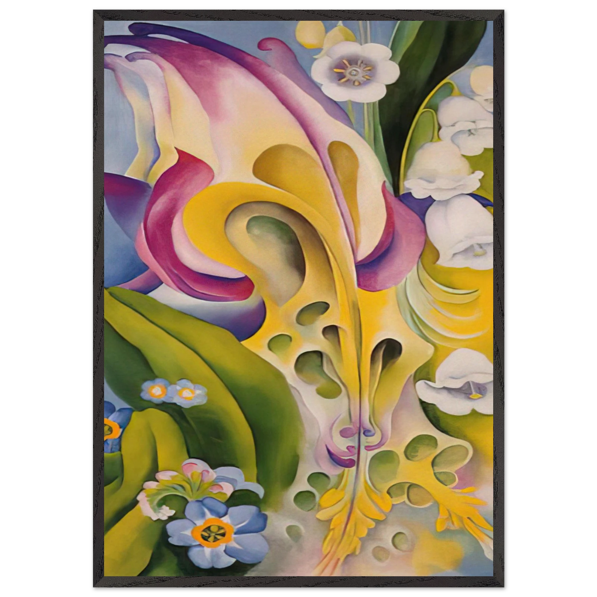 From the Old Garden No 2 - Georgia OKeeffe 70x100 cm / 28x40 inches Framed Art Print – Black Wooden Frame