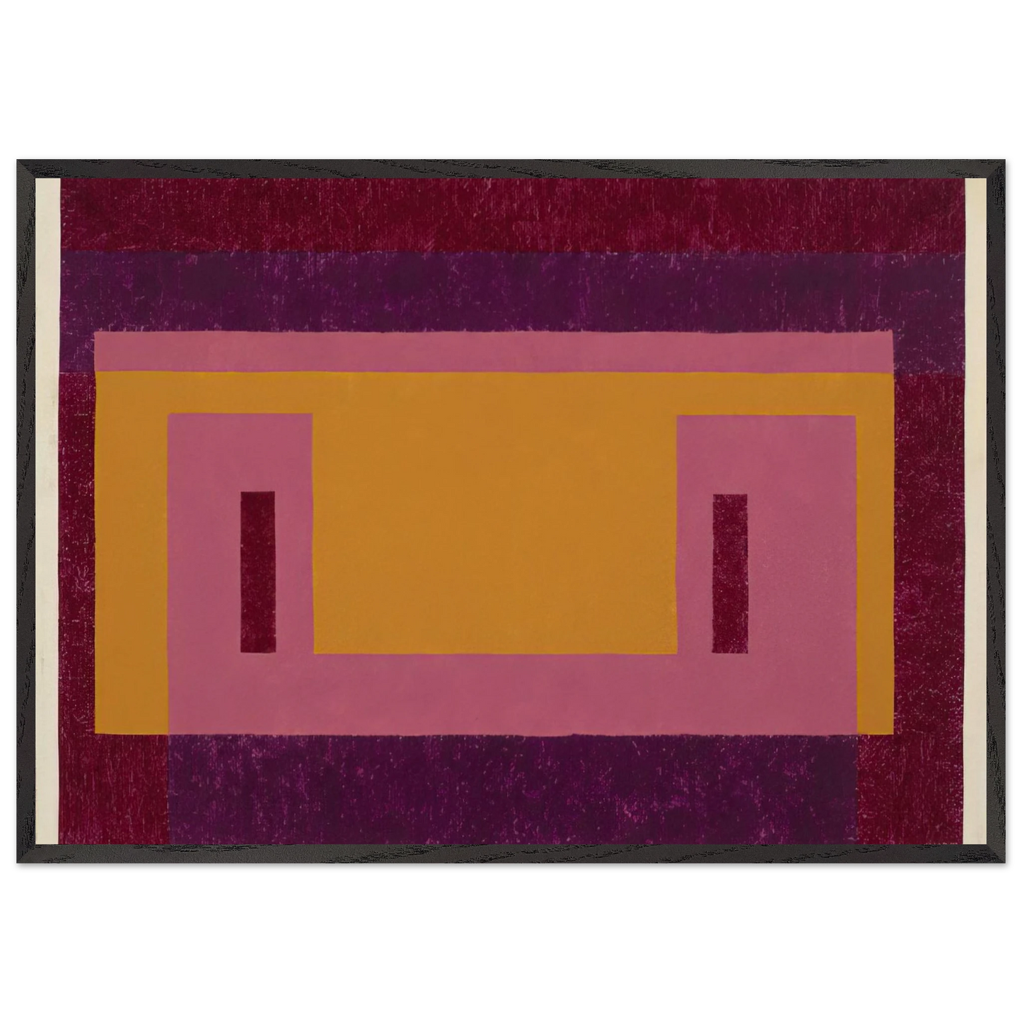 VARIANT ADOBE FAMILIAR FRONT 1948 - Josef Albers Framed Art Print – Black Wooden Frame - Default Title - -Framed Art Print