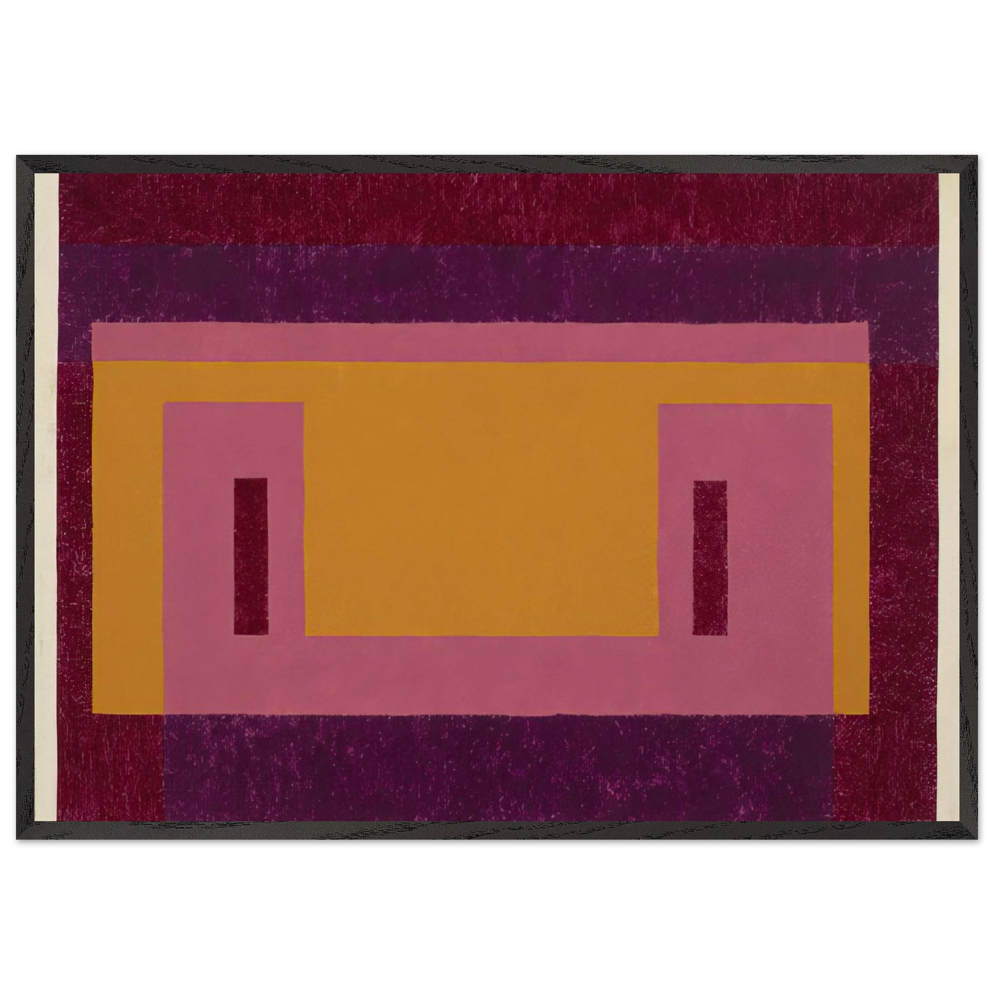 VARIANT ADOBE FAMILIAR FRONT 1948 - Josef Albers Framed Art Print – Black Wooden Frame - Default Title - -Framed Art Print
