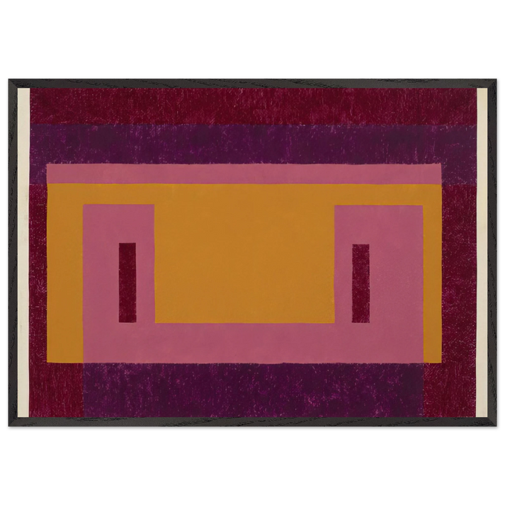 VARIANT ADOBE FAMILIAR FRONT 1948 - Josef Albers 70x100 cm / 28x40 inches Framed Art Print – Black Wooden Frame