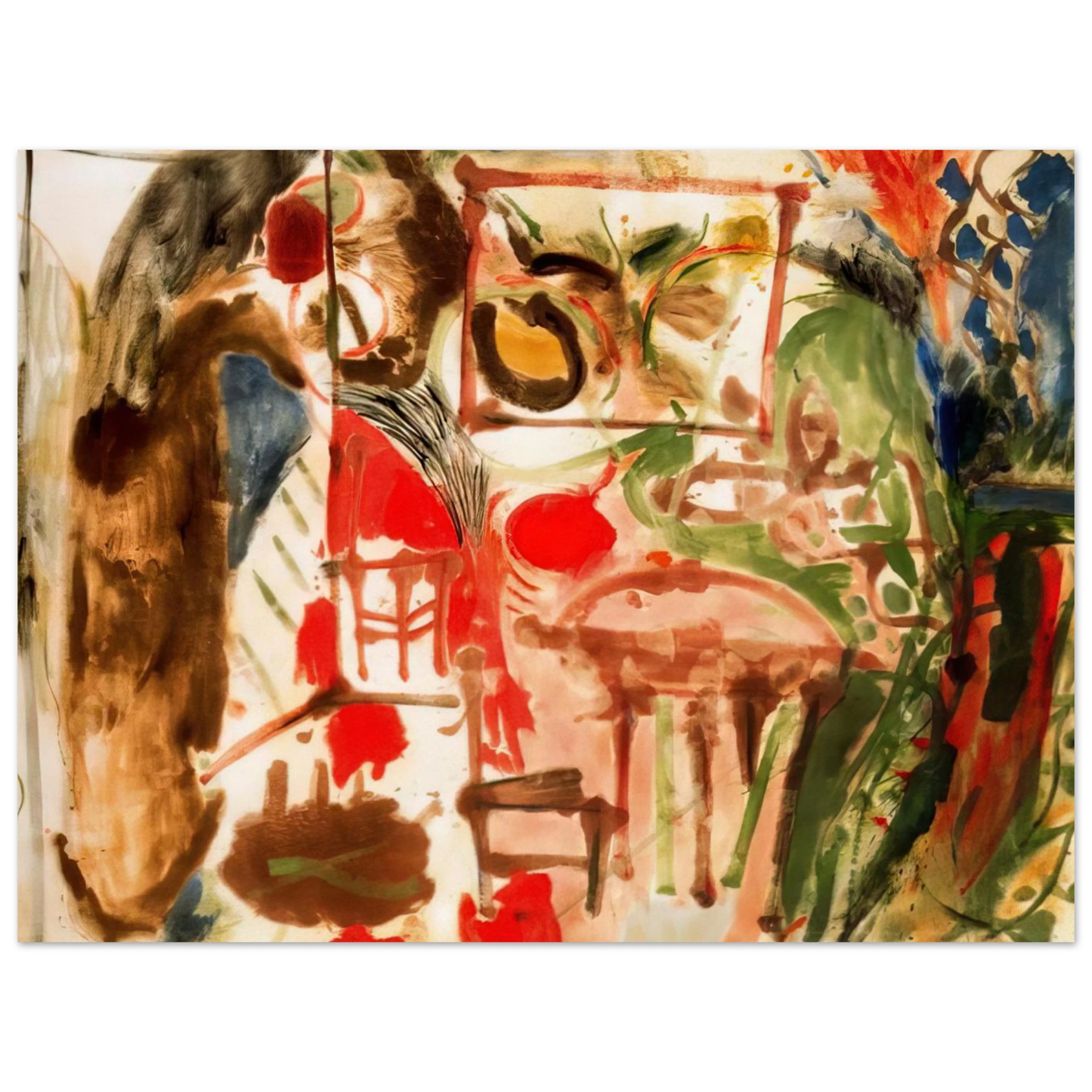Helen Frankenthaler - Interior - 1957 Wall art - 30x45 cm / 12x18 inches - Premium Wooden Framed Poster With Fine Art Paper - Black frame