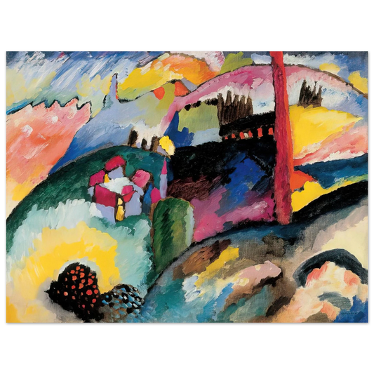 Wassily Kandinsky - LANDSCAPE WITH FACTORY CHIMNEY 1910 Fine Art Poster - Default Title