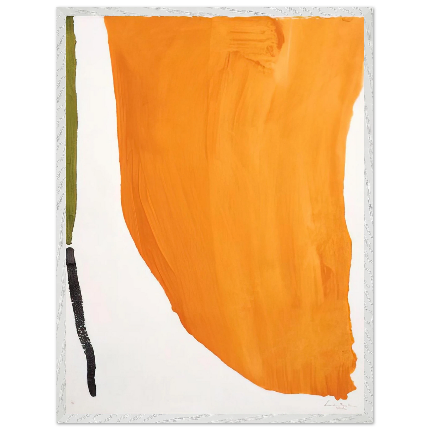 Helen Frankenthaler - Orange Downpour - 1970 Wall art - 21x29.7 cm / 8x12" - Premium Wooden Framed Poster With Fine Art Paper - Black frame