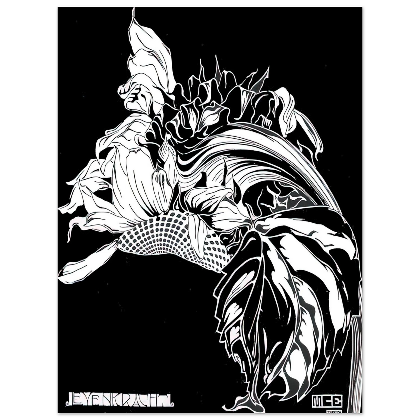MC Escher - LIFE FORCE Wall Art - 30x40 cm / 12x16 inches - Fine Art Poster - -