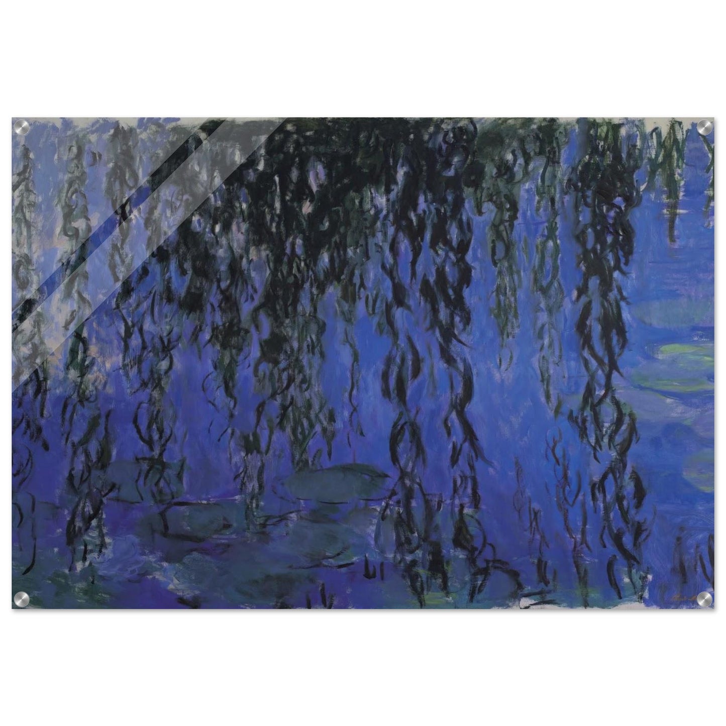 Water Lilies and Weeping Willow Branches - claude monet Acrylic Print - 70x100 cm / 28x40″ inches