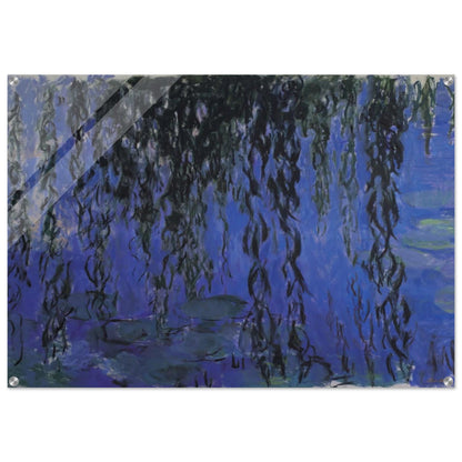 Water Lilies and Weeping Willow Branches - claude monet Acrylic Print - 70x100 cm / 28x40″ inches