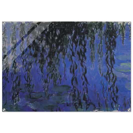 Water Lilies and Weeping Willow Branches - claude monet Acrylic Print - 70x100 cm / 28x40″ inches