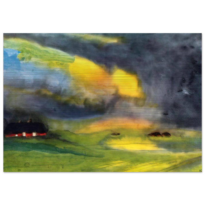 Colored sky above the Marais - Emil Nolde Brushed Aluminum Print - 70x100 cm / 28x40 inches | Emil Nolde Aluminum Print | Emil Nolde Prints