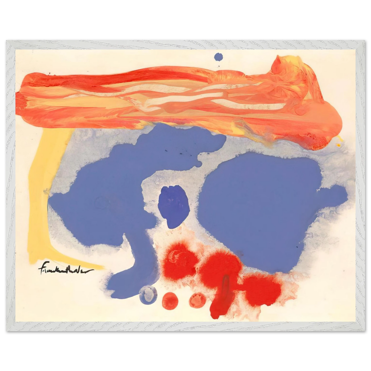 Helen Frankenthaler - Summerscene, Provincetown - 1961 Wall art - 45x60 cm / 18x24 inches - Premium Wooden Framed Poster With Fine Art Paper - Black frame