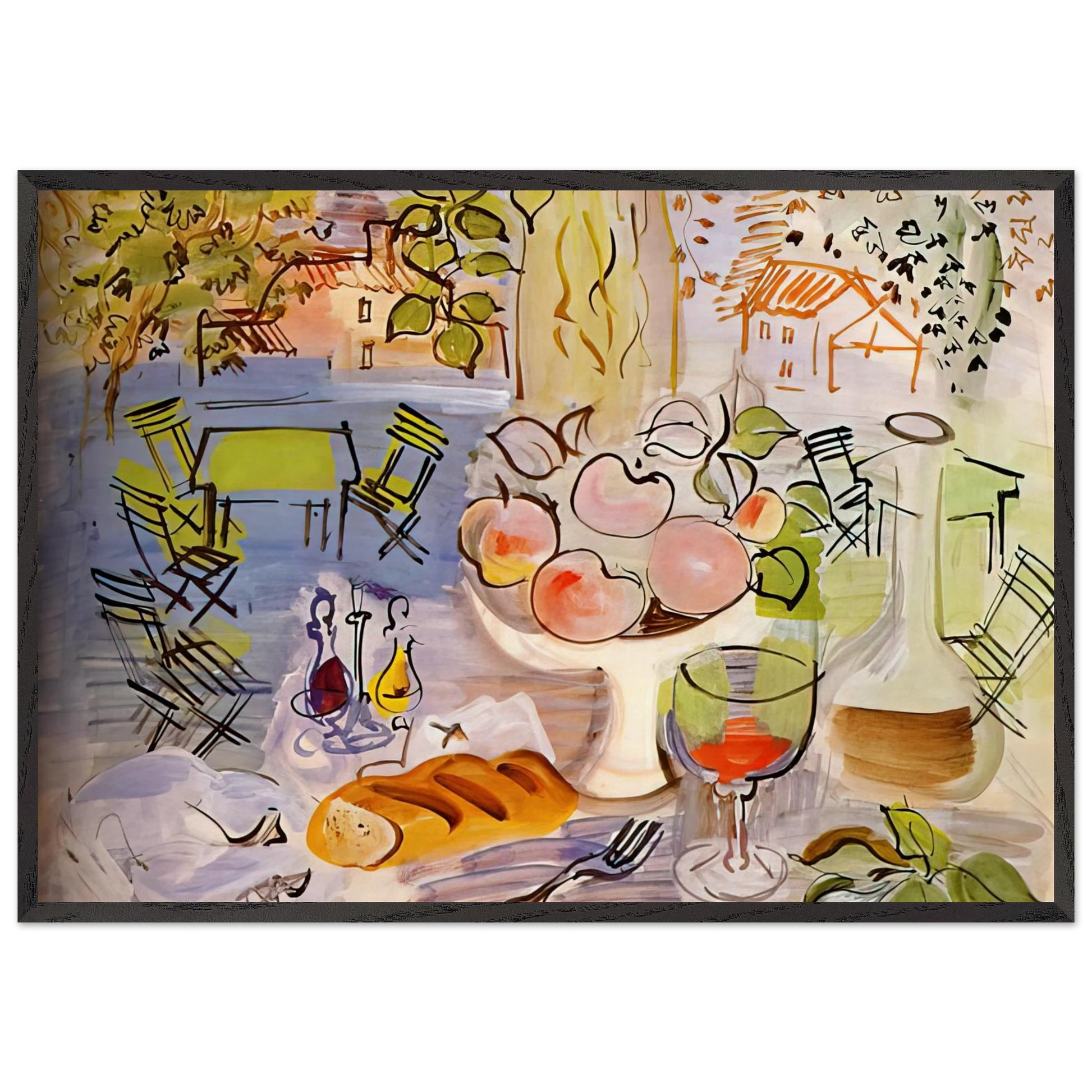 STILL LIFE 1928 - Raoul Dufy Framed Art Print – Black Wooden Frame - Default Title - -Framed Art Print