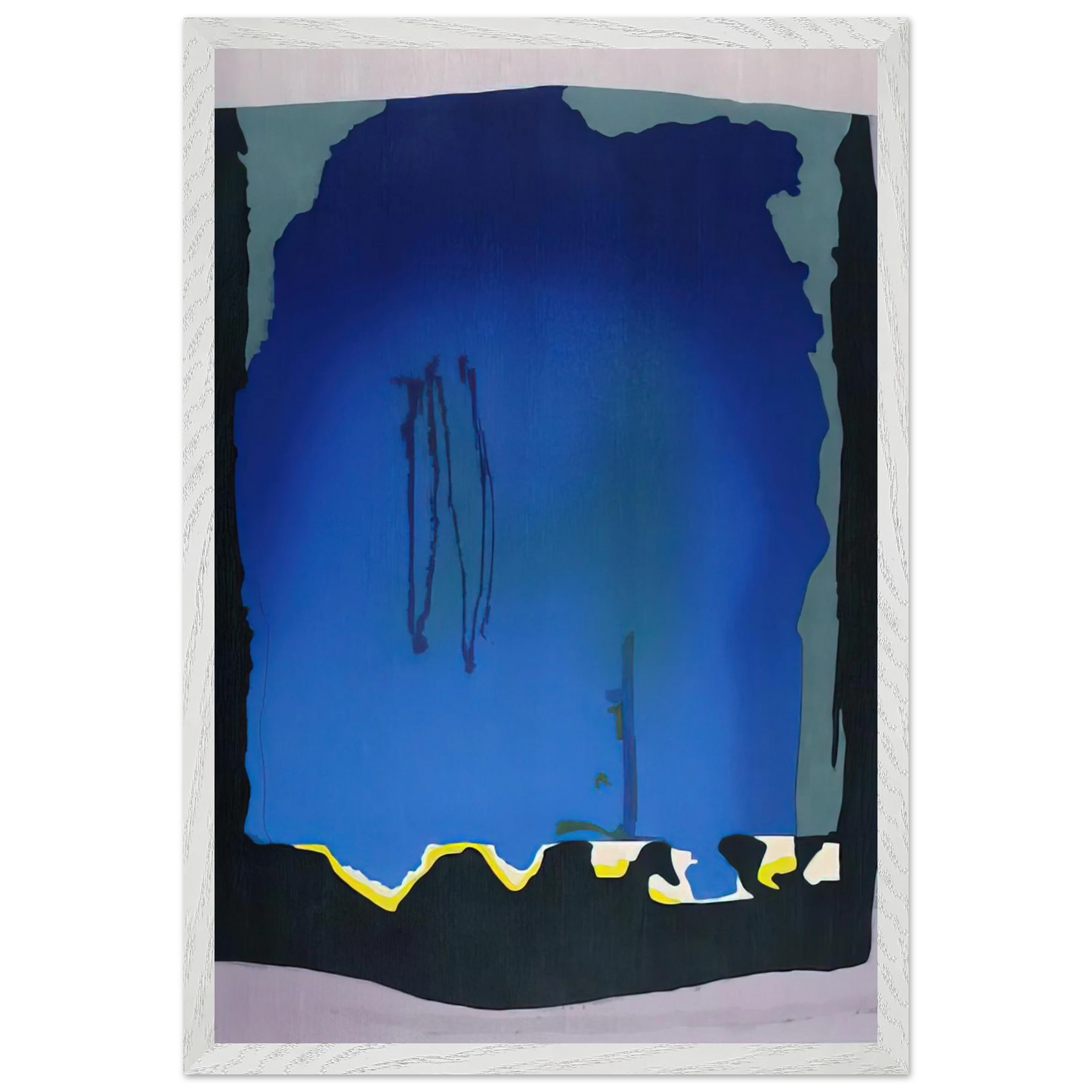 Helen Frankenthaler - Freefall - 1992 Wall art - 50x70 cm / 20x28 inches - Premium Wooden Framed Poster With Fine Art Paper - Black frame