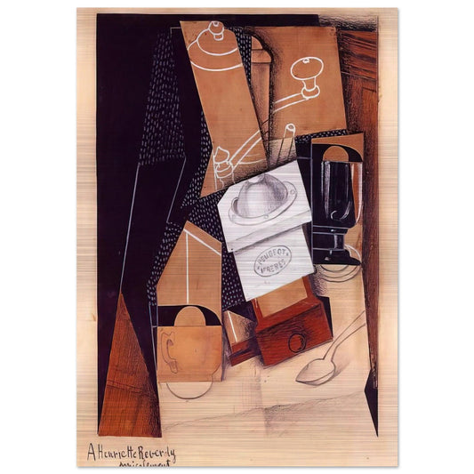 THE COFFEE GRINDER 1916 - Juan Gris Brushed Aluminum Print - 70x100 cm / 28x40 inches | Juan Gris Aluminum Print | Juan Gris Prints