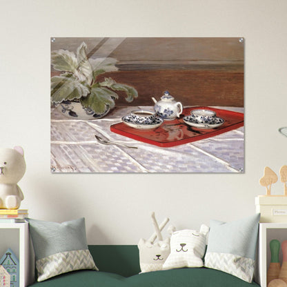 The Tea Set - claude monet Acrylic Print - 70x100 cm / 28x40″ inches | claude monet Wall Art | claude monet Prints