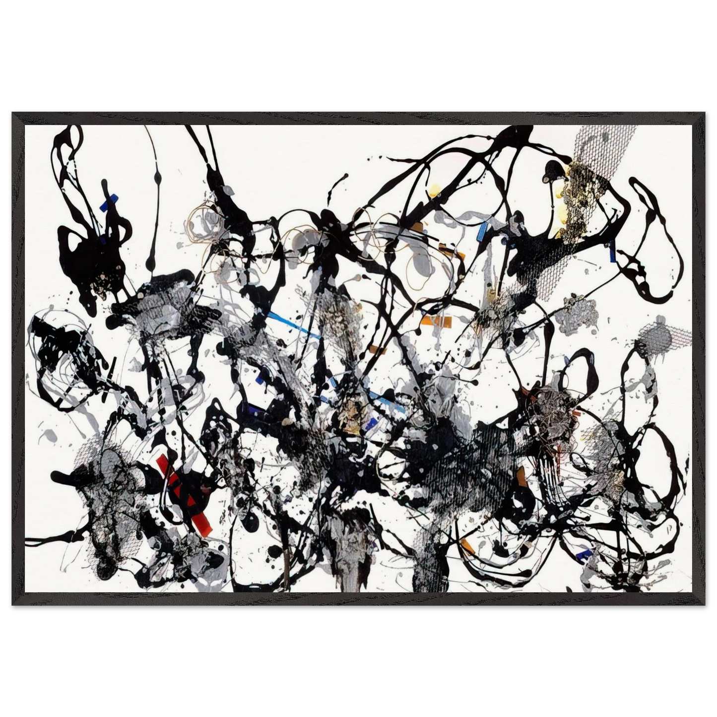 NUMBER 29 1950 - Jackson Pollock Framed Art Print – Black Wooden Frame - Default Title - -Framed Art Print