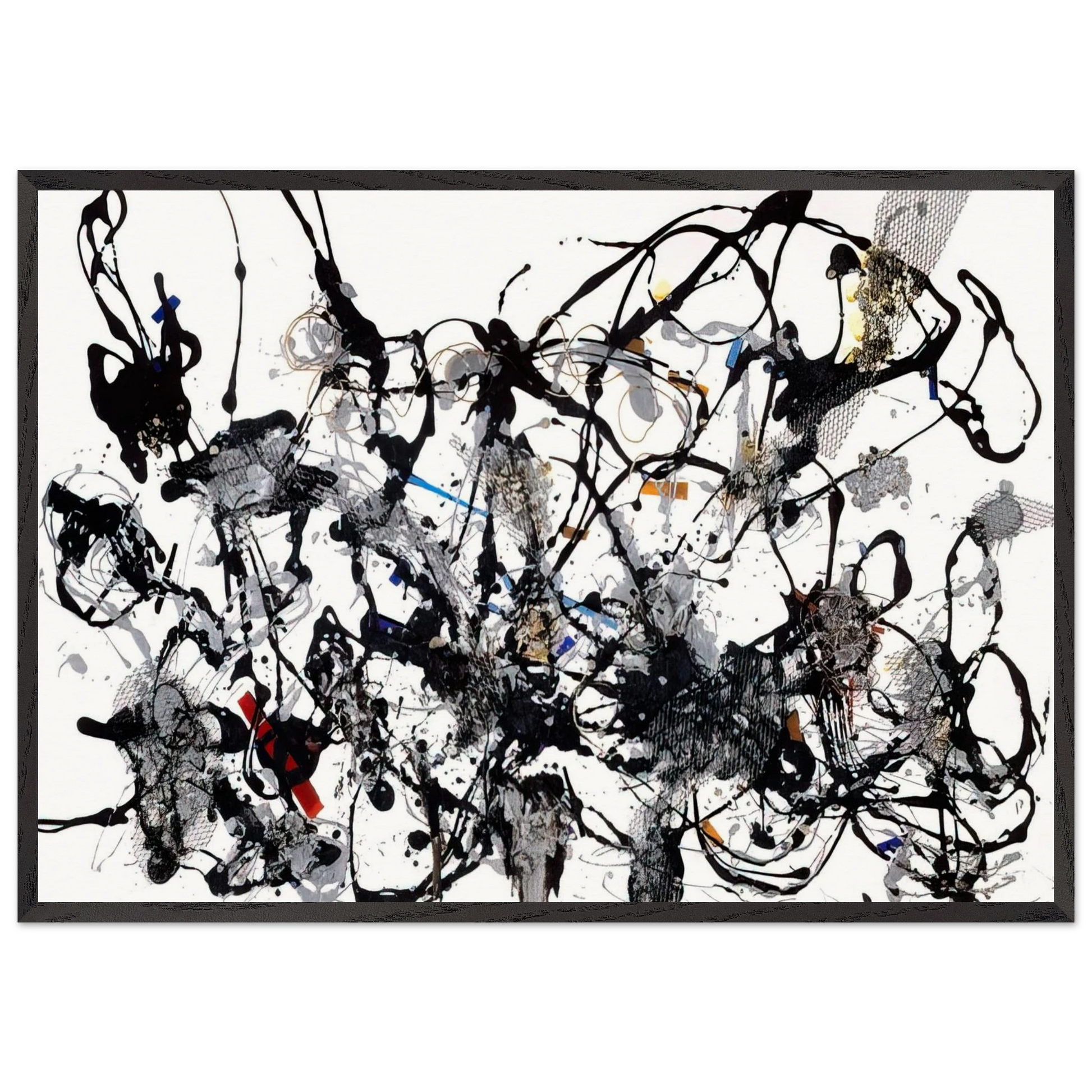 NUMBER 29 1950 - Jackson Pollock Framed Art Print – Black Wooden Frame - Default Title - -Framed Art Print