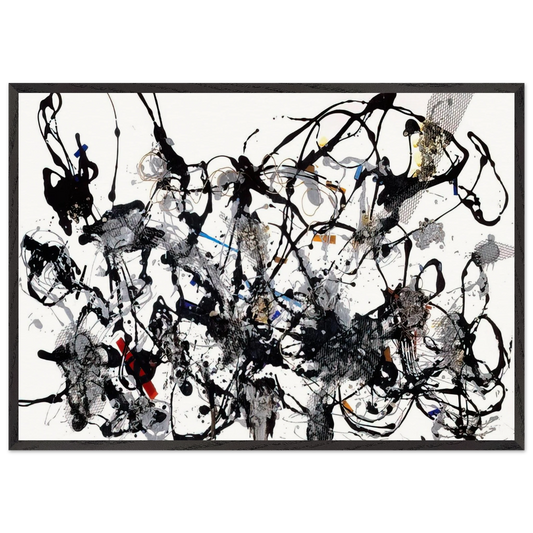 NUMBER 29 1950 - Jackson Pollock Framed Art Print – Black Wooden Frame - Default Title - -Framed Art Print